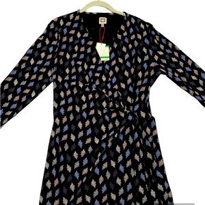 Anne Klein Peacock Blue Dress Size Large Long Sleeve